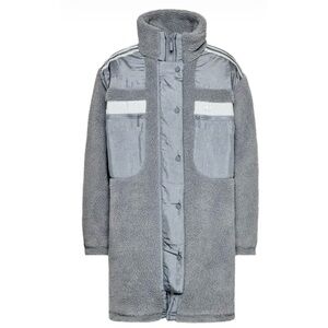 adidas Originals, Elongated Polar Fleece Jacket, Oversized Fit, Grey, Sz…